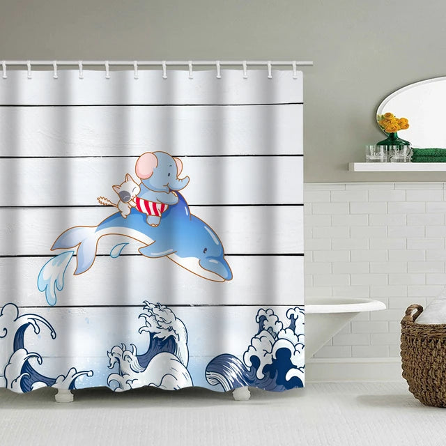 New product hip beauty illustration printing shower curtain waterproof perforated bathroom curtain curtain