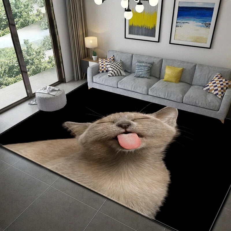 Cute Cat Carpet Bathroom Modern Non-slip Door Mat Kitchen Home Living Room Bedroom Doorway Funny Kitty Decor Floor Area Mats